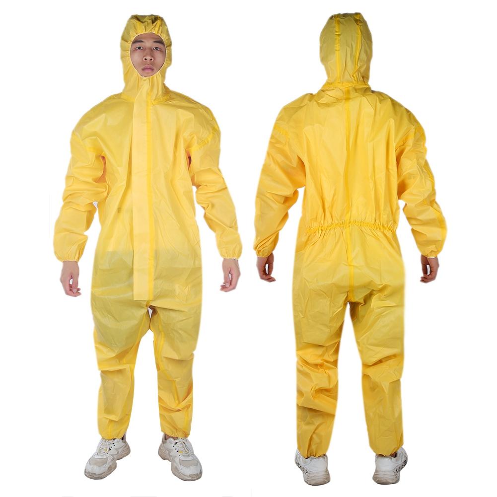 3085T Yellow Protective Coverall Anti Static Chemical Acid Alkali Oil Protection Suit(XXL)