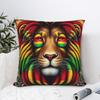 Lion Of Judah Rasta Colours Square Pillow Case Polyester Decorative Pillow Reggae Funny Cushion Covers