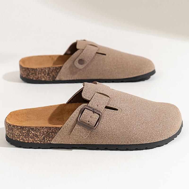 

Мужские Женские Тапочки с Закрытым Носком, Пробковые Сандалии, Шлепанцы, Клоги, Обувь Слипоны, Мюли, Уличные Домашние, Удобная Стелька 36-37 песочный