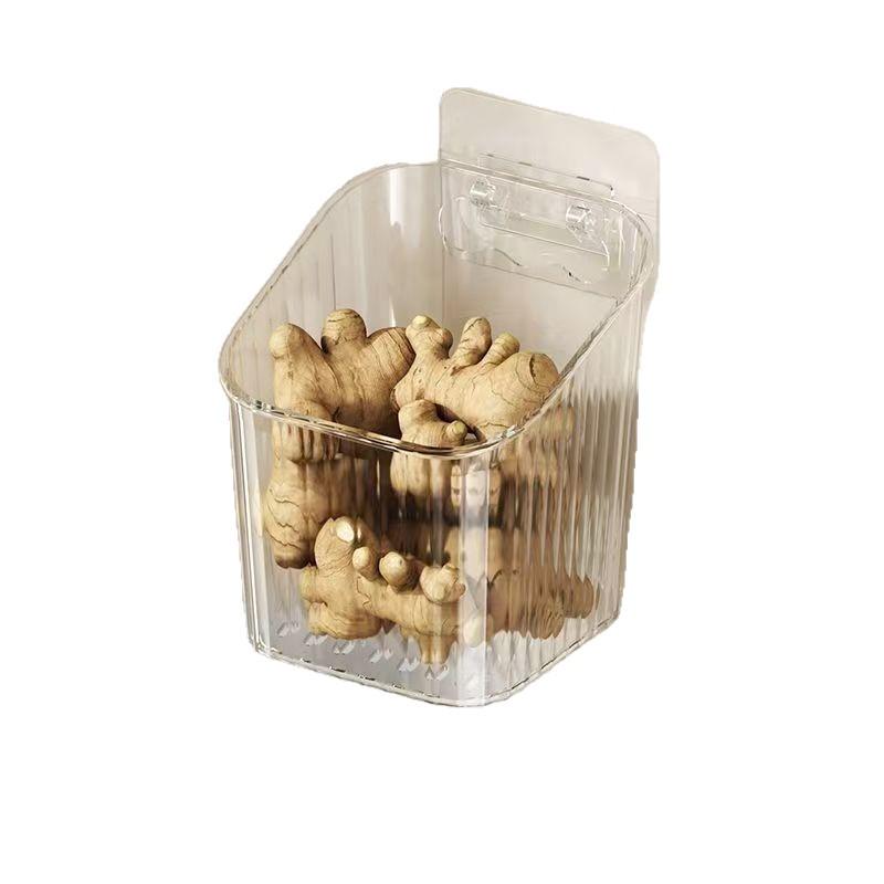 Wandmontierter Korb zur Aufbewahrung von Knoblauch & Zwiebeln mit Saugnapf