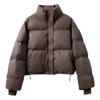 Winter Warm Down Coat Thickened Padded Jacket High Collar Windproof Long Sleeves Daily Outwear with Pockets Heat Retention Cotton