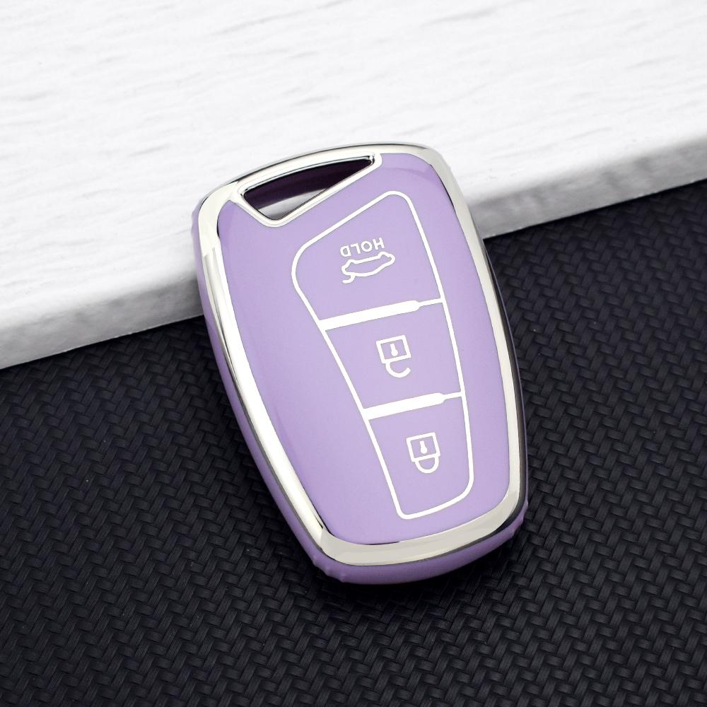 3 Buttons TPU Remote Key Case Cover Fob Shell For Hyundai Santa Fe 3DM Grand SantaFe IX45 Azera Grandeur HG Genesis G80 EQUUS