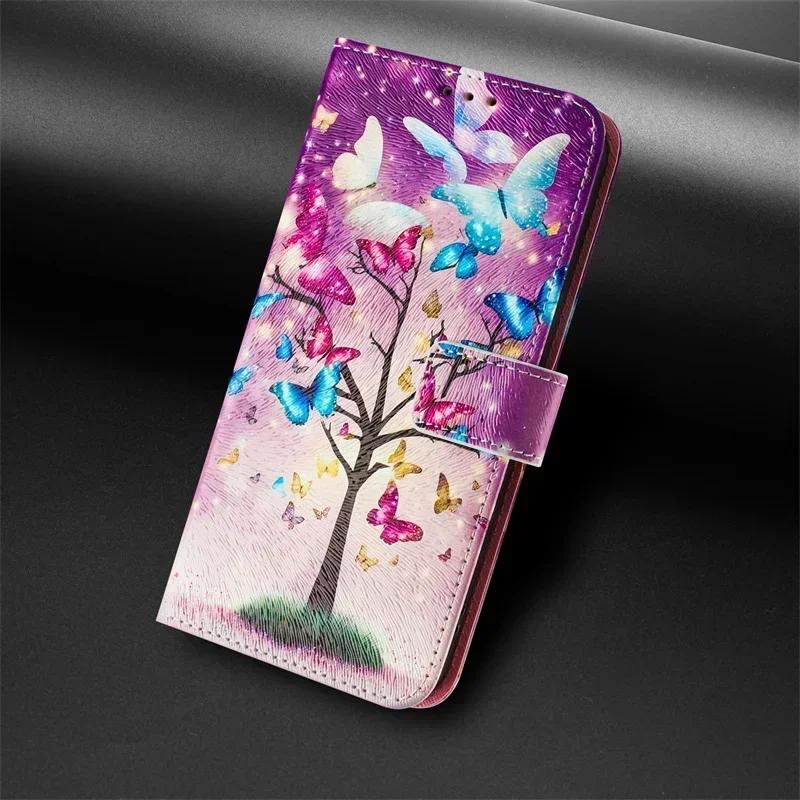 Pixel 9 Etui for Google Pixel 9 Pro XL Flip Funda Google Pixel 8a 7a 6a 8 Pro 5a 4a 5G Painted Pattern Leather Wallet Phone Case