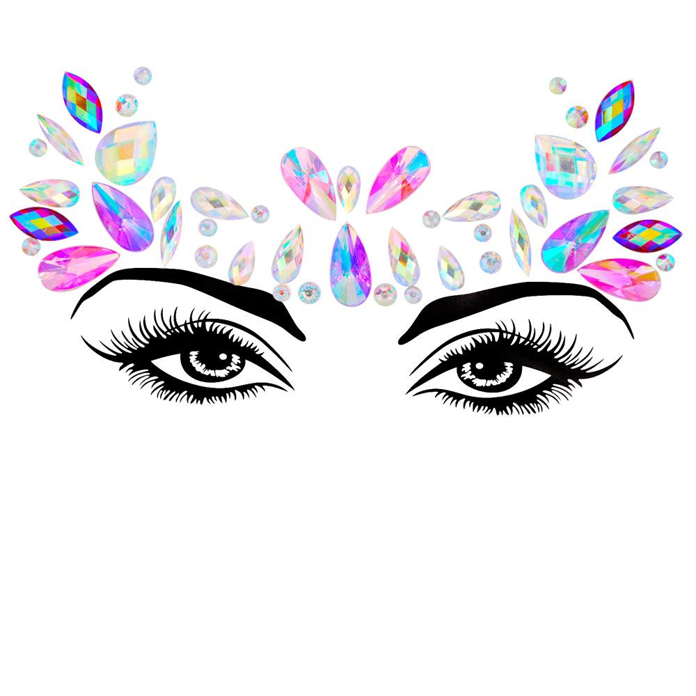 Crystal Tattoo Sticker Glitter Eyeliner Eyebrow Makeup Face Eyes Diamond Temporary Tattoo Rock Rhinestone 3D Eyeliner Stickers