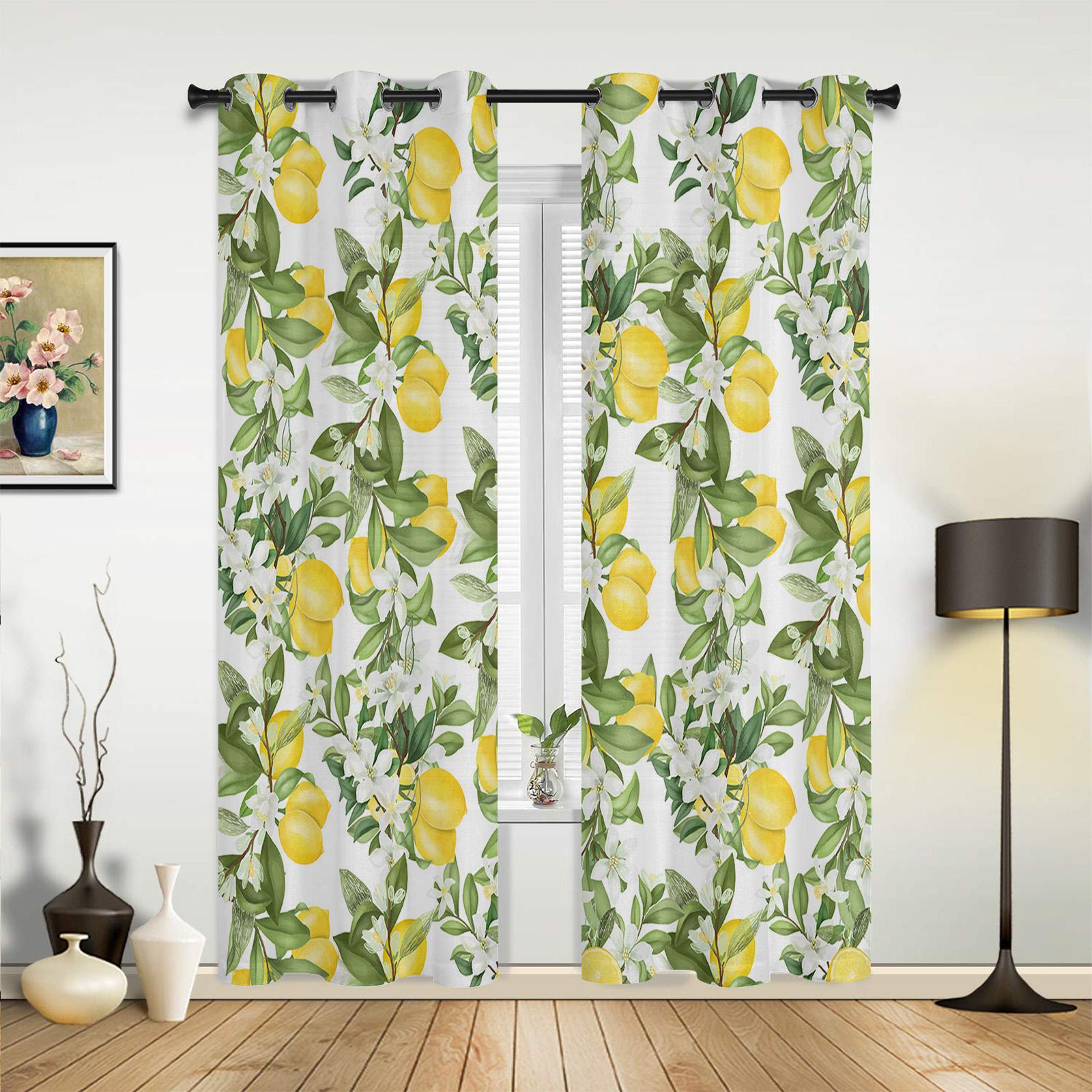 

Акварельные лимоны фрукты белые желтые шторы для спальни гостиной портьеры кухня детская комната оконная штора современный домашний декор 135W x 245H(cm) x2