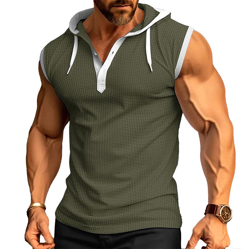 

Men s Casual Sleeveless Hooded Pullover Vest for Fitness and Sports Extra Large