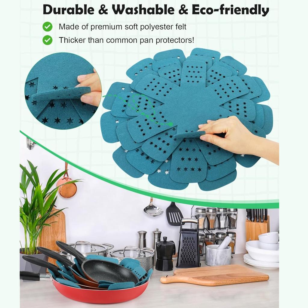 6/12 Pcs Pot and Pan Protectors, Pan Protectors for Stacking, Pots and Pans Dividers, Avoid Scratching Cookware Protectors for Kitchen Organization