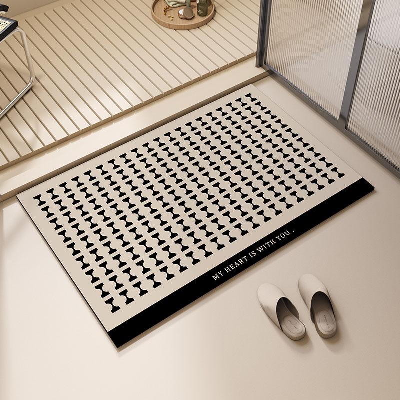 Wasabi-wind Bathroom Diatom Mud Floor Mat Household Water Absorption Quick-drying Floor Mat Toilet Bathroom Door Easy-to-maintenance Floor Mat