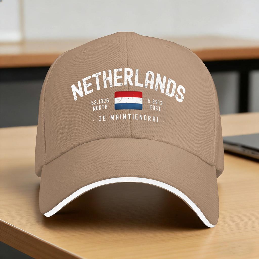 Netherlands Flag Baseball Cap  Vintage Trucker Hat Spring Unisex Women Kpop Rock Baseball Caps