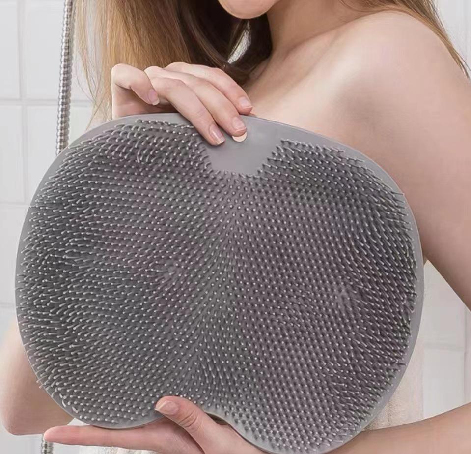 Lazy Back & Foot Scrubber: Non-Slip Suction, Silicone Massage Pad for Shower