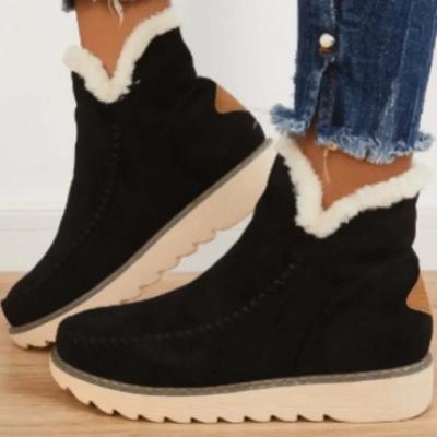 2024 Neue Winter Übergroße Flache Absatz Dicke Sohle Schneestiefel mit Warmem Niedrig Geschnittenem Schaft, Bequeme und Modische Baumwollstiefel für Damen