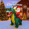5.9FT Inflatable Christmas Santa Riding Dragon Decor LED Unique Home Ornament Christmas GiftsToy Supplies Xmas Yard Decoration