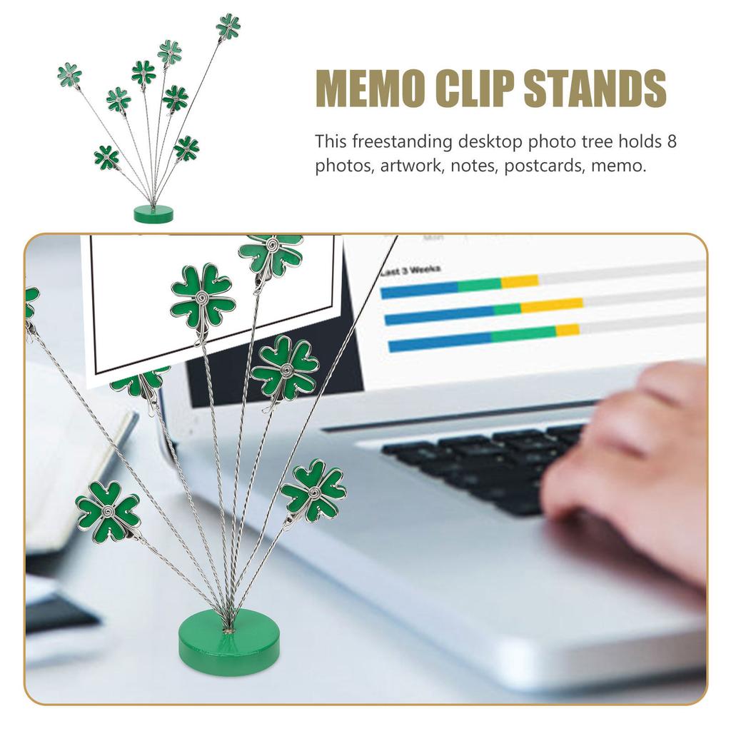 Clover 8-Branch Picture Clip Stand Multi-Function Photo Holder Memo Clamp Card Display Desktop Home Decoration