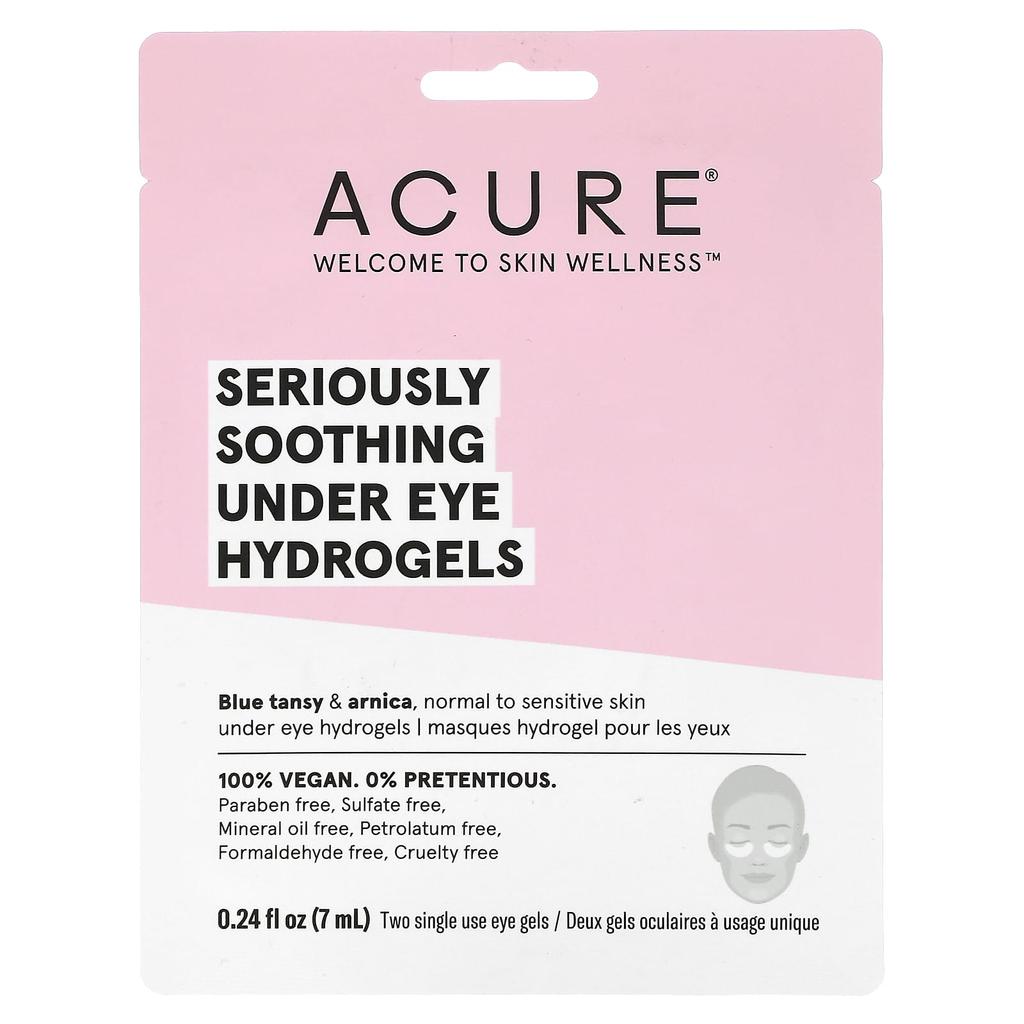 ACURE Seriously Soothing Under Eye Hydrogels, 2 Disposable Eye Gels, 0.24 Fl Oz (7 Ml)