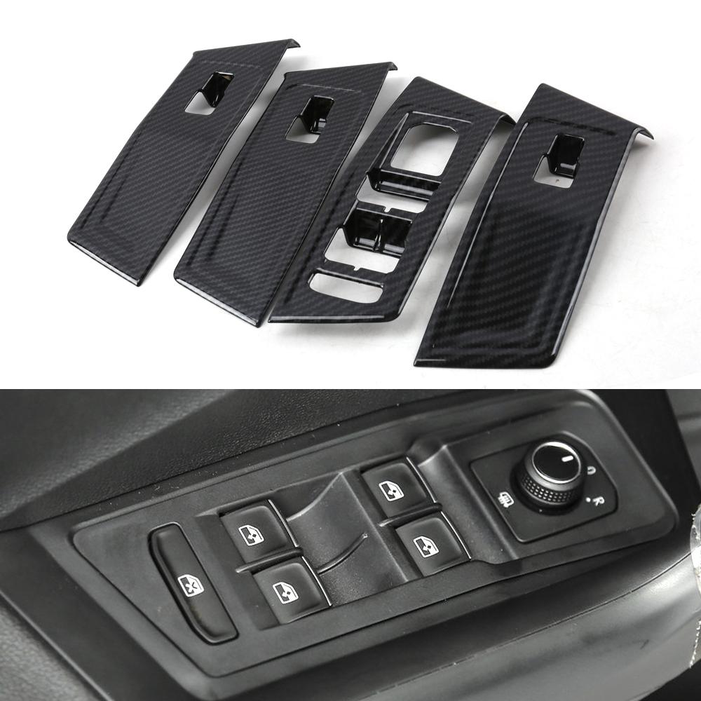 

Хромированная накладка на кнопку подъема окна для Volkswagen T-Roc T Roc 2018 - рамка-наклейка под карбон