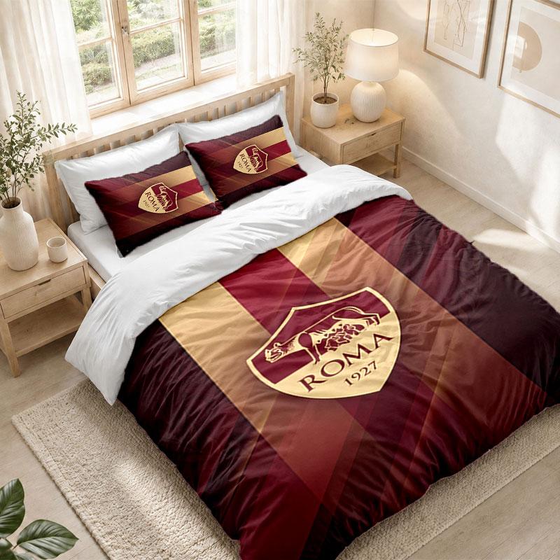 Bedding Set 1 Duvet Cover 2 Pillowcases AS Roma Print Bedroom Home Decoration