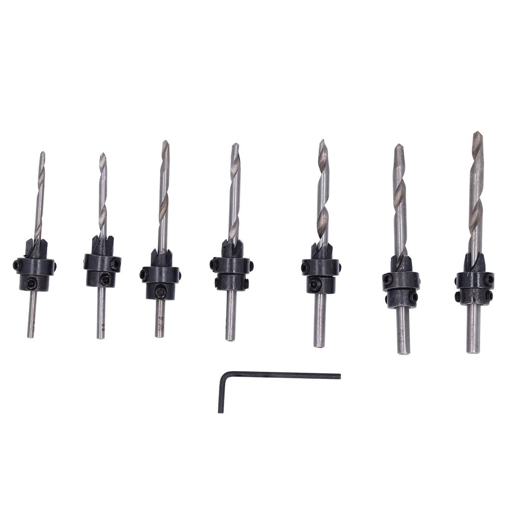 8 Teile/satz Kegel Senker Bit Schraube Set High Speed Stahl Holz Pilot Loch für Woods