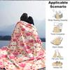 1pc Floral Pattern Lightweight Flannel Blanket, Comfortable and Warm Blanket, for Office and Camping Sofa Bed, Livingroom170