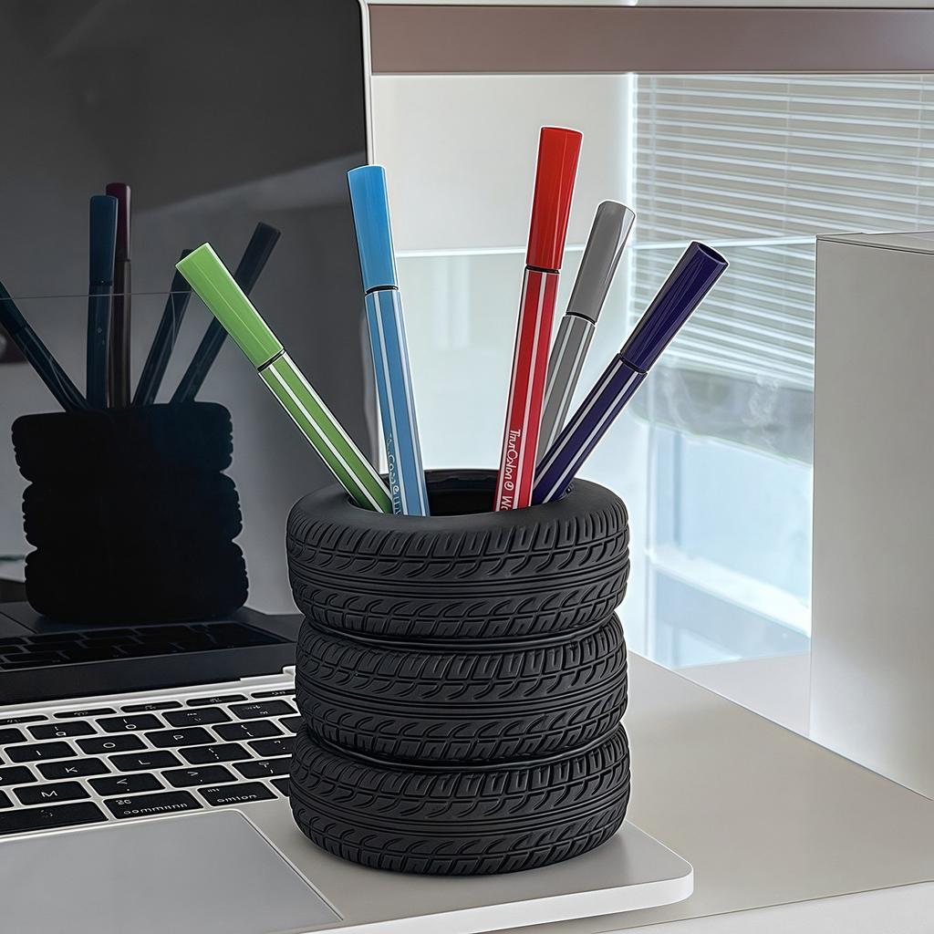 Advanced Creative Tire Pen Holder, Desktop Storage Box, Organizing  Artistic Ornaments