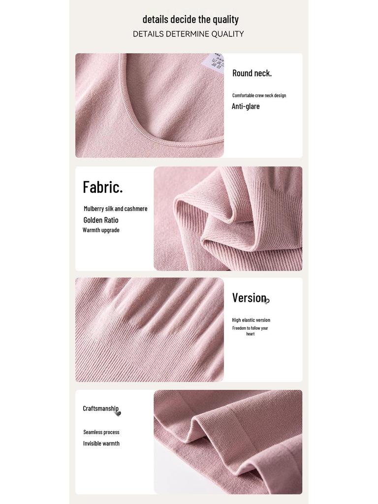 Silk Cashmere Blend Seamless Sleeveless Vest - Skin-Friendly, High-Elastic, Warm, with Beautiful Back Design