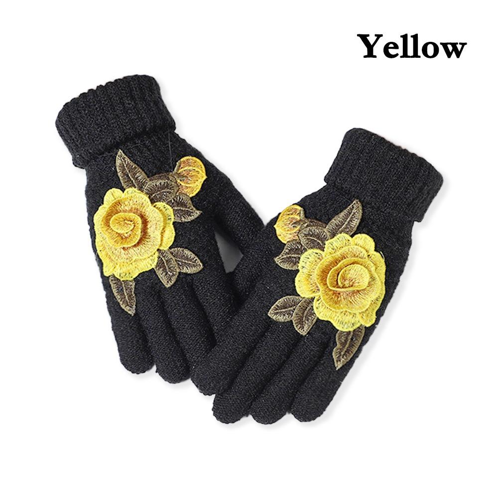 

Мягкие зимние перчатки, утолщенные теплые варежки, модные перчатки со всеми пальцами для женщин и девочек жёлтый