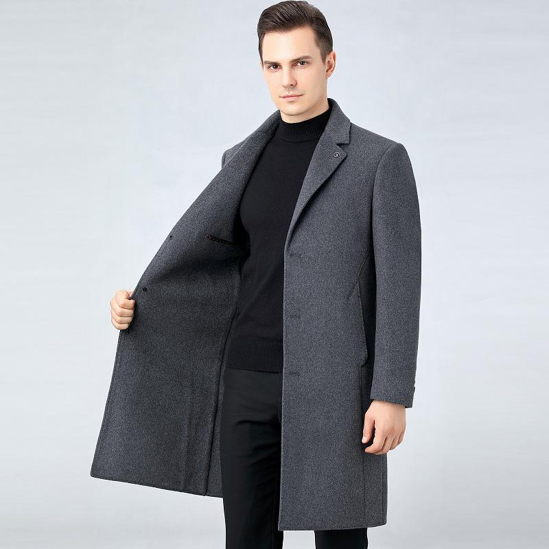 Herren Doppelseitiger Woll-Wintermantel - Koreanischer Stil, Große Größen, Kaschmirjacke