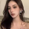 Bowknot Ribbon Earrings Niche Trend Exaggerated Earings Jewelry for Women Girls
