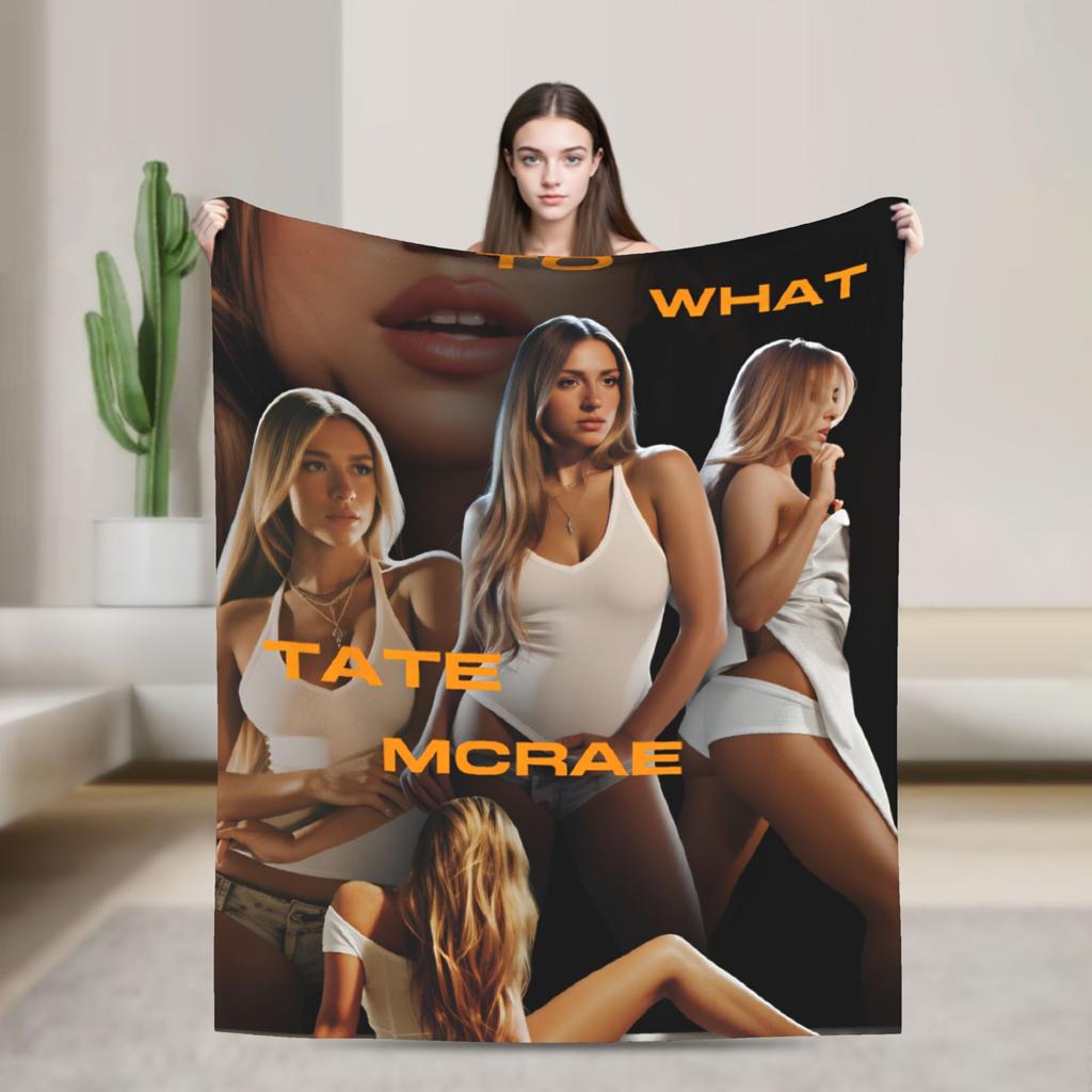 Coperta di Flanella Tate McRae Cantante Canadese Coperta Morbidissima per Divano Letto Viaggio Copriletto Novità Copri Divano Letto