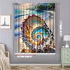2PC Home Decoration Curtains With Colorful Seashells And Rod Pockets, Kitchen, Coffee Shop,Living Room, Balcony, Garden