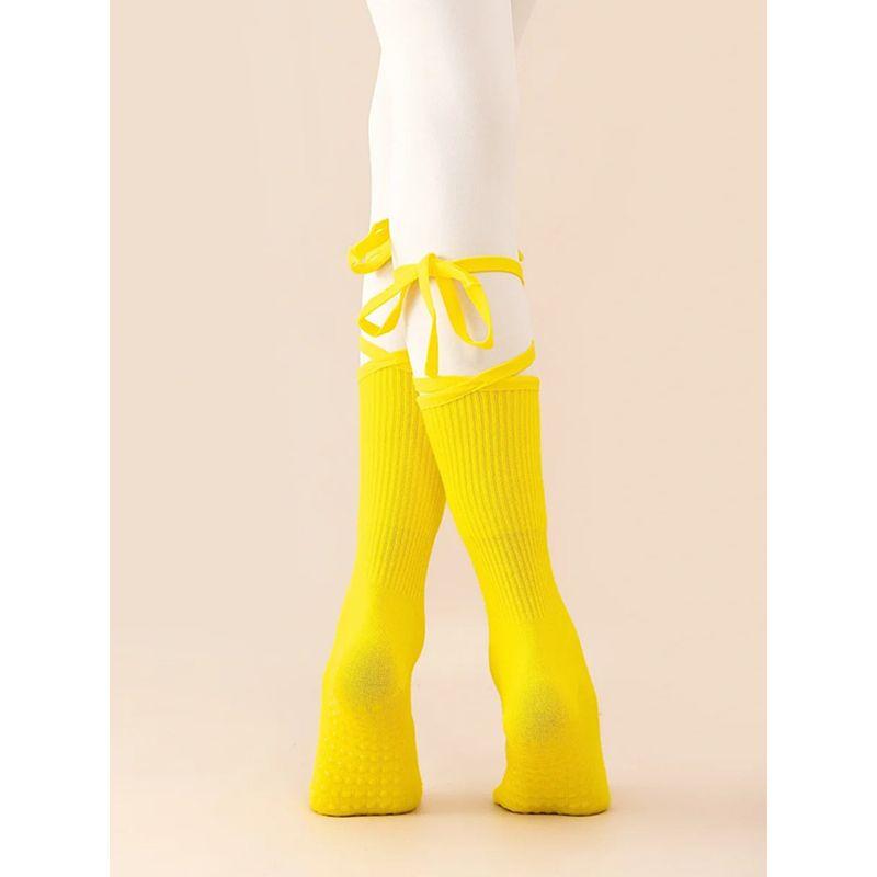 

Yoga Socks 2025 New Arrival Suction Non Slip Color Bandage Silicone Indoor Sports Fitness Socks Professional Pilates Foot Sock Bright Yellow Yoga Socks