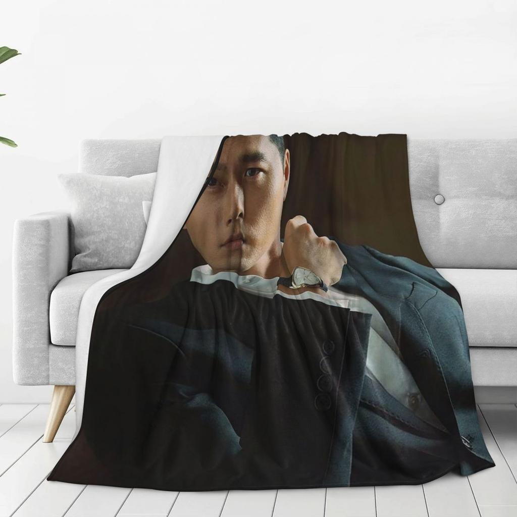 Coperta Kpop Hyun Bin Morbida Calda Coperta Plaid in Flanella per Letto Soggiorno Picnic Viaggio Casa Divano