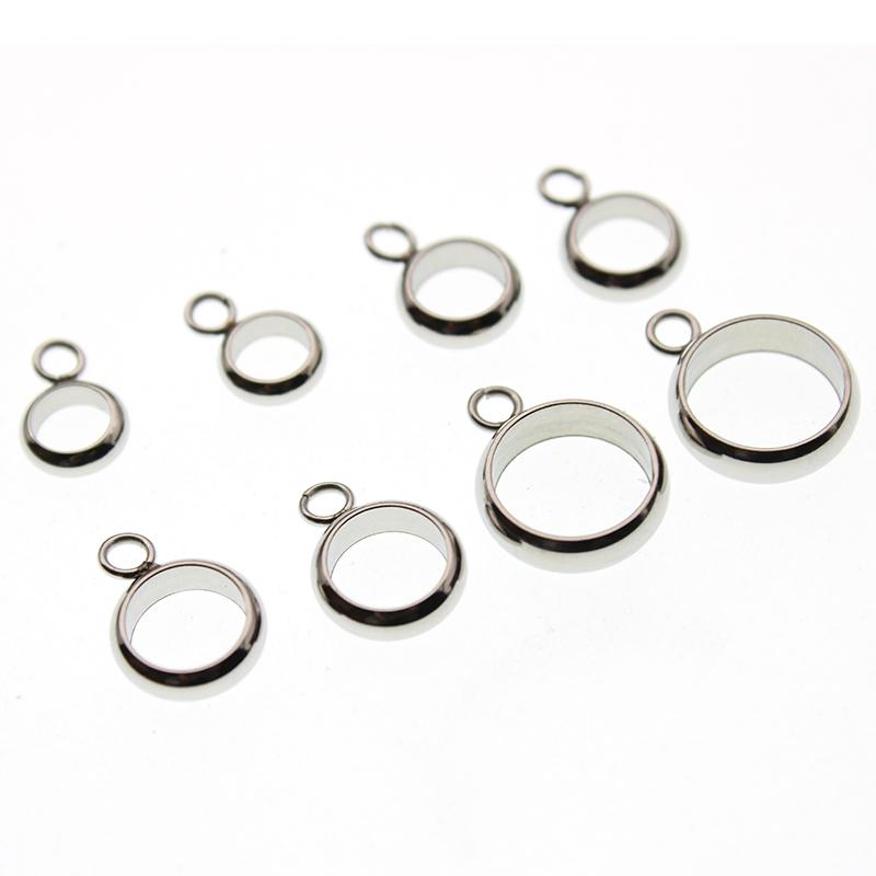 20Pcs Stainless Steel Metal Big Hole Pendant Connectors Bails Beads Clasps/Pendants Clip Pinch For DIY Necklace Jewelry Making