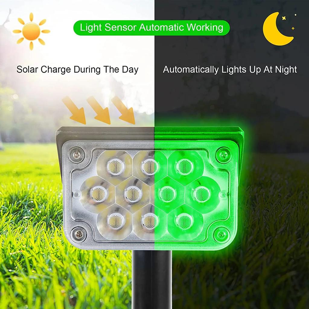 Adjustable Solar Spotlight Solar Garden Light IP65 Solar Power Green Light For Yard Path Tree Decor Solar Light Outdoor