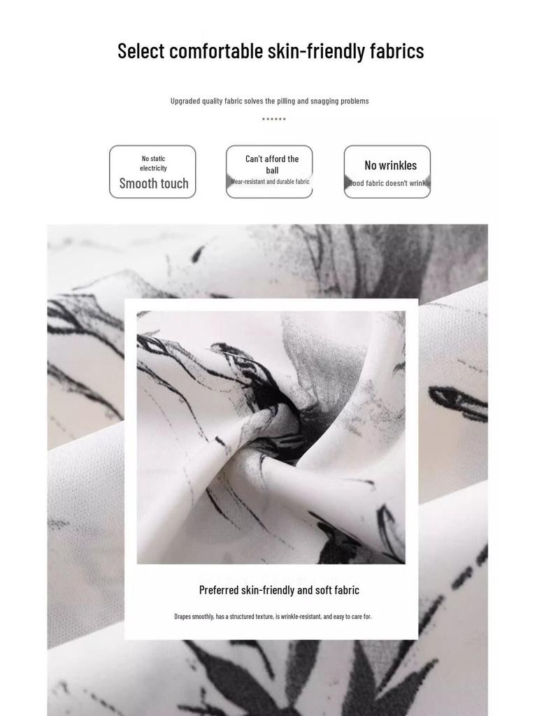 Women's High Waist Ink Print Ice Silk Wide-Leg Capri Pants - Summer 2025 Collection