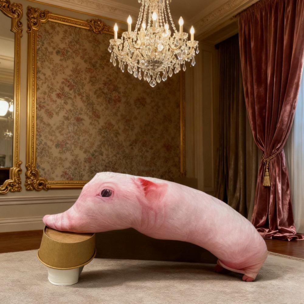 PP Cotton Filled Poultry Throw Pillows Plush Material Pig Keychain Animal Body Pillow  For Women