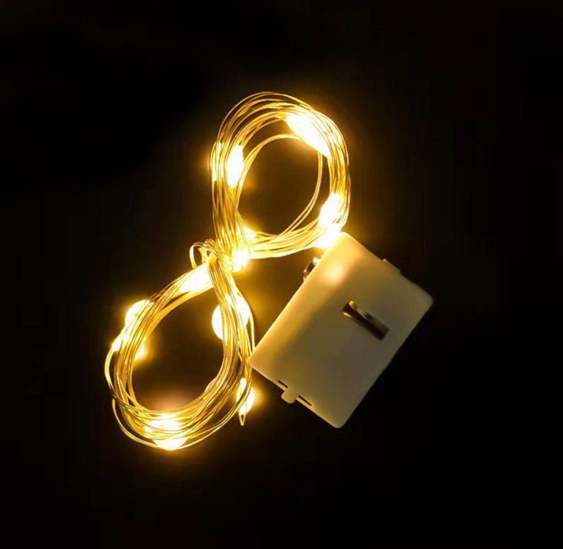 

Подарок Новый год Медная проволока Гирлянда Лампа Сказочные Уличные Гирлянды Светодиодный Декоративный Свет Warm white 2m