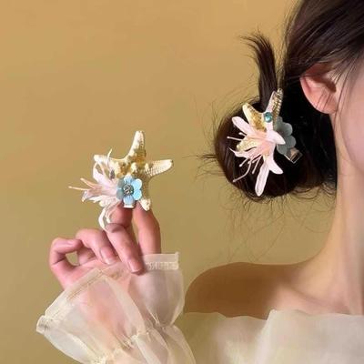 Super Fairy Starfish Flower Hair Clip - Spring/Summer Beach Travel Accessory for Updos and Side Styles