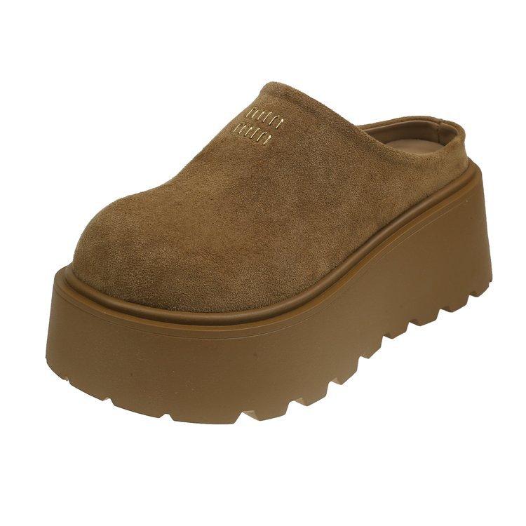 [Youshilai] Small thick-soled height-increasing slippers for women's 2025 spring new Baotou temperament versatile one-pedal