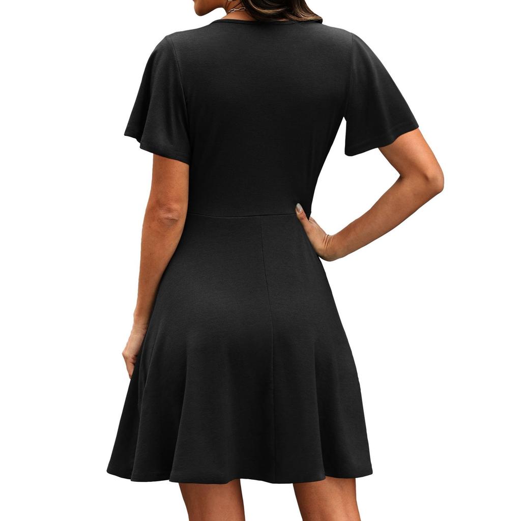 Fashionable Women's Casual Floral Wrap Dress With V-Neck And Waist