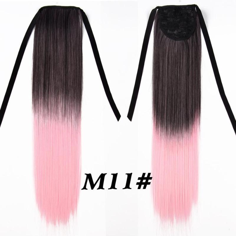 

Синтетический хвостик для наращивания волос, прямой зажим для волос, хвост, накладные шиньоны для женщин, черный, омбре, красный цвет, прическа