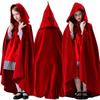 Halloween Cosplay Vampire Witch Black Red Cloak Adult Kids Death Costume Cape