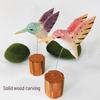 European Style Solid Wood Tabletop Ornament - Hummingbird Handmade Wood Carving Decor