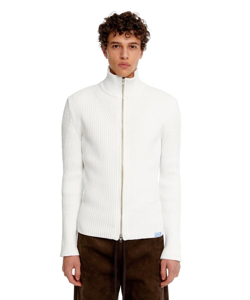 ERA Men Slim-Fit Zip-Up Sweater - White
