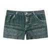 Dame Shorts Høy Elastisk Imitert Denim Korte Leggings med Lommer Tettsittende Sommershorts Hverdagsbruk