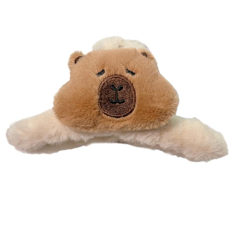 Tiara Adorável de Capivara Peça de Cabeça Peluda para Bailes de Formatura Aniversários Acessório de Cabeça Divertido Presilha de Cabelo de Capivara Acessório de Cabeça
