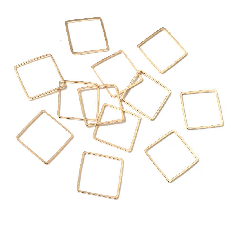 15 20 25 mm Brass Closed Square Ring Earring Wires Hoops Pendant Connectors Rings For DIY Jewelry Making Supplies Accessories