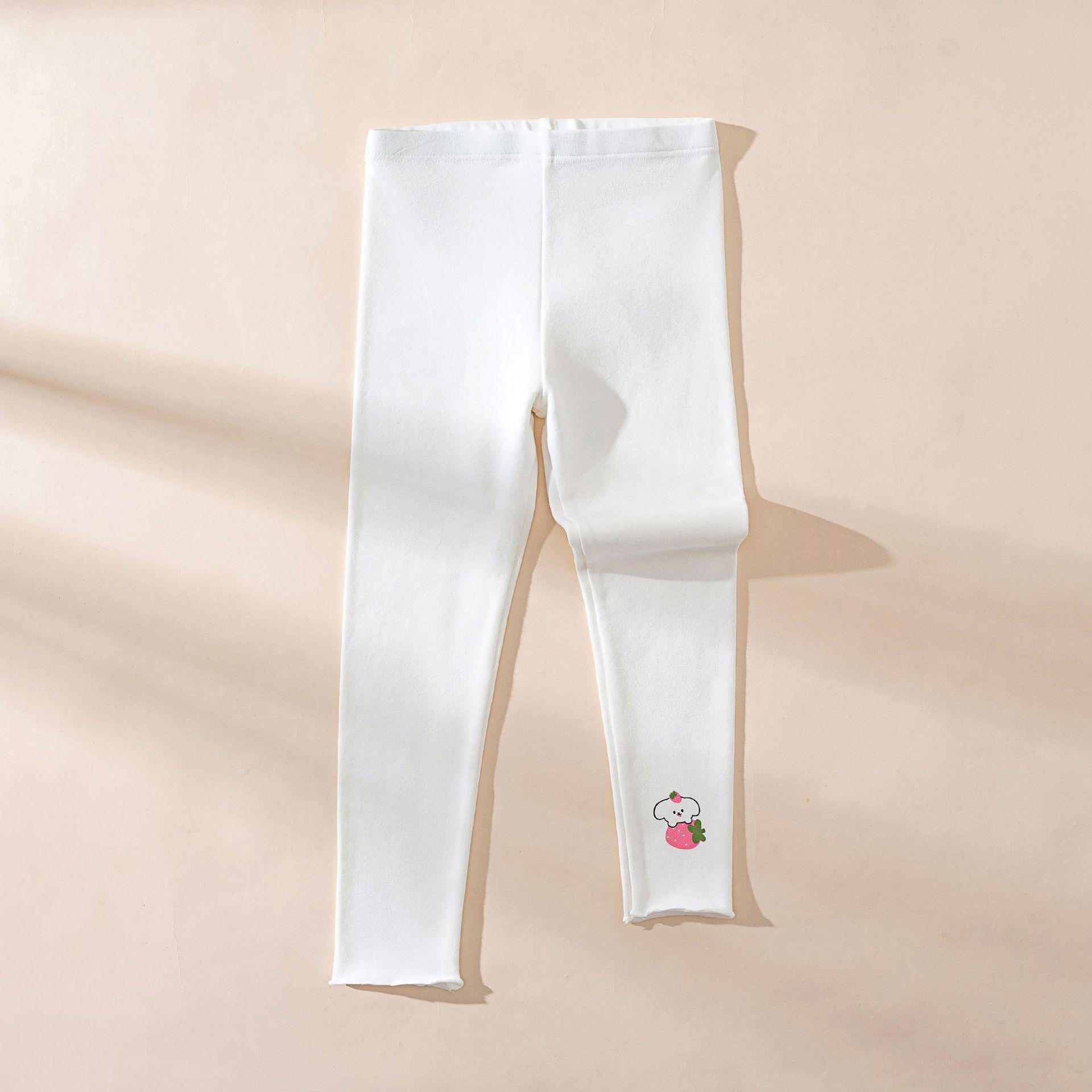 

White Cotton Girls Half-High Collar Base Layer for Autumn/Winter 280G double-sided brushed process