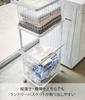 Yamazaki Jitsugyo 3349 Laundry Wagon 2 Tiers White W40 X D29 X Tower Laundry with Casters Approx. H69.5cm