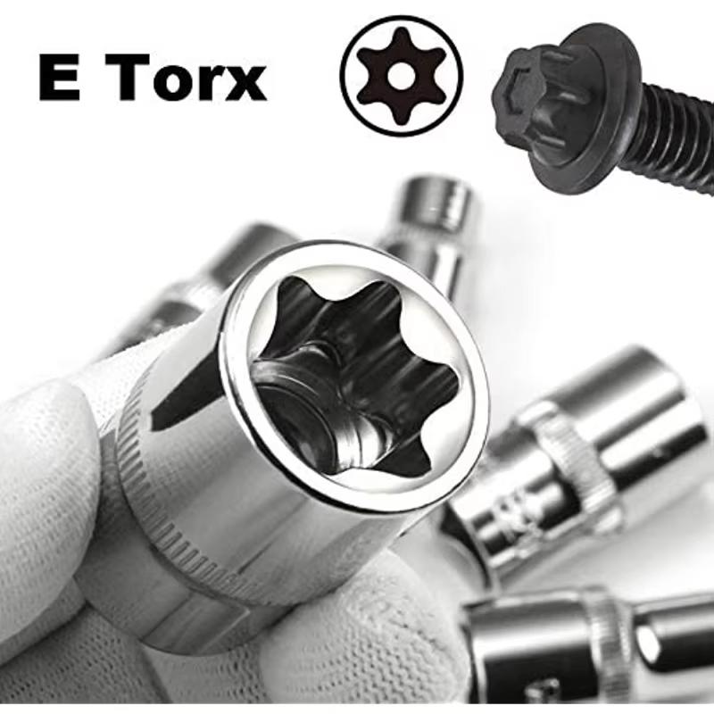 14PCS Female E Star Torx Socket Set E4-E24 External Hex Socket Insert Nut Versatility Combination Sockets