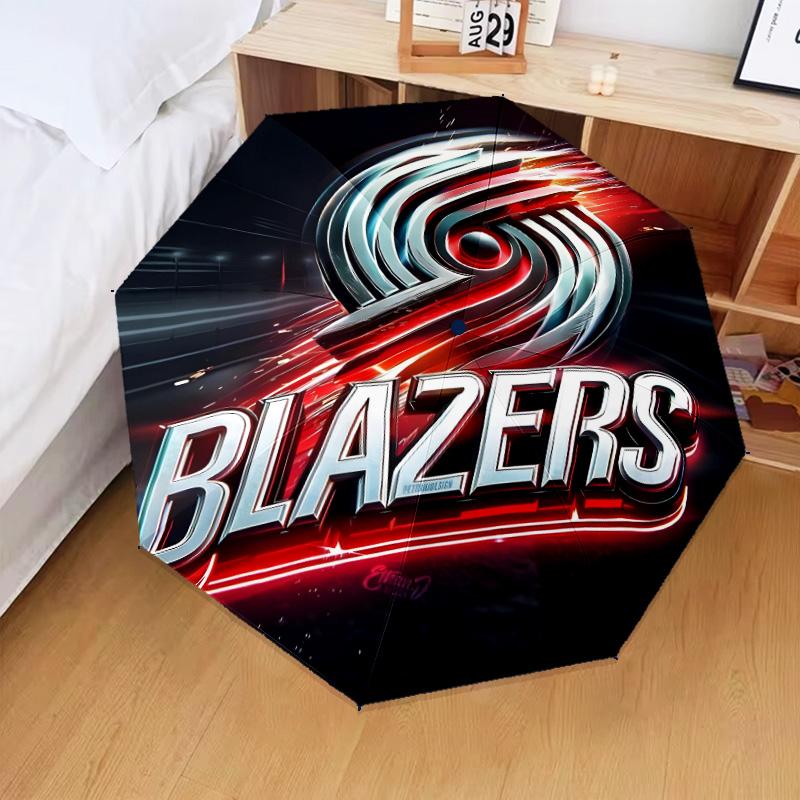 Trail Blazers Logo Umbrella Folding umbrella, automatic umbrella 8-Frame for Travel, camping Use Gift for Halloween Christmas